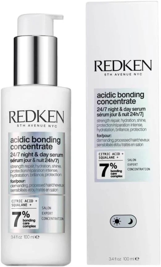 Redken Acidic Bonding Concentrate 24/7 Night and Day Hair Serum, Bond Repair for