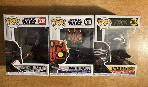 Funko Pop! Vinyl: Star Wars - Darth Maul #410, Kylo REN #308, Inquisitor #338
