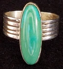 Vintage CAROLYN POLLACK Southwestern Sterling Silver Turquoise Sz 8.5 Ring 5.1g