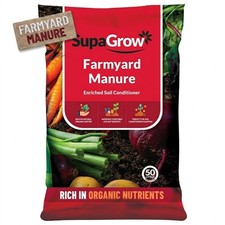 Premium Farmyard Manure 50L Compost Peat Free Organic Soil 0.29 per litre