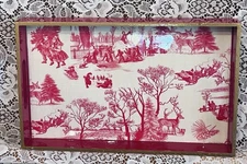 Michel Design Works Red Toile De Jouy Christmas/Winter Tray