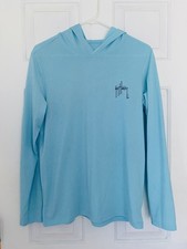 Guy Harvey Scribble Marlin Performance Hoody - Iced Aqua - New