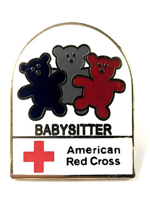American Red Cross Babysitter Pin Training Program Teddy Bears Childcare Vintage