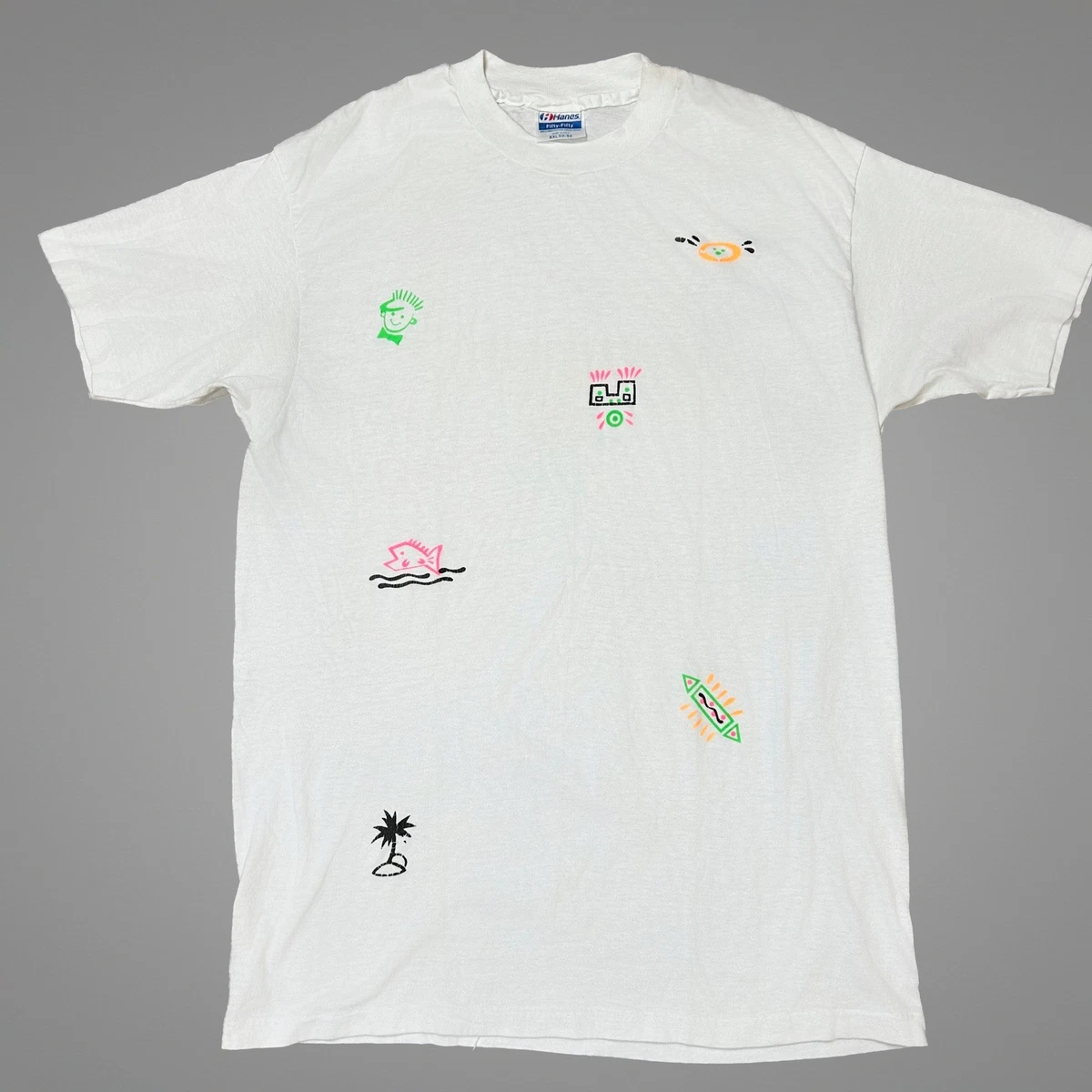 Hanes White Vintage T-Shirts for Men for sale | eBay
