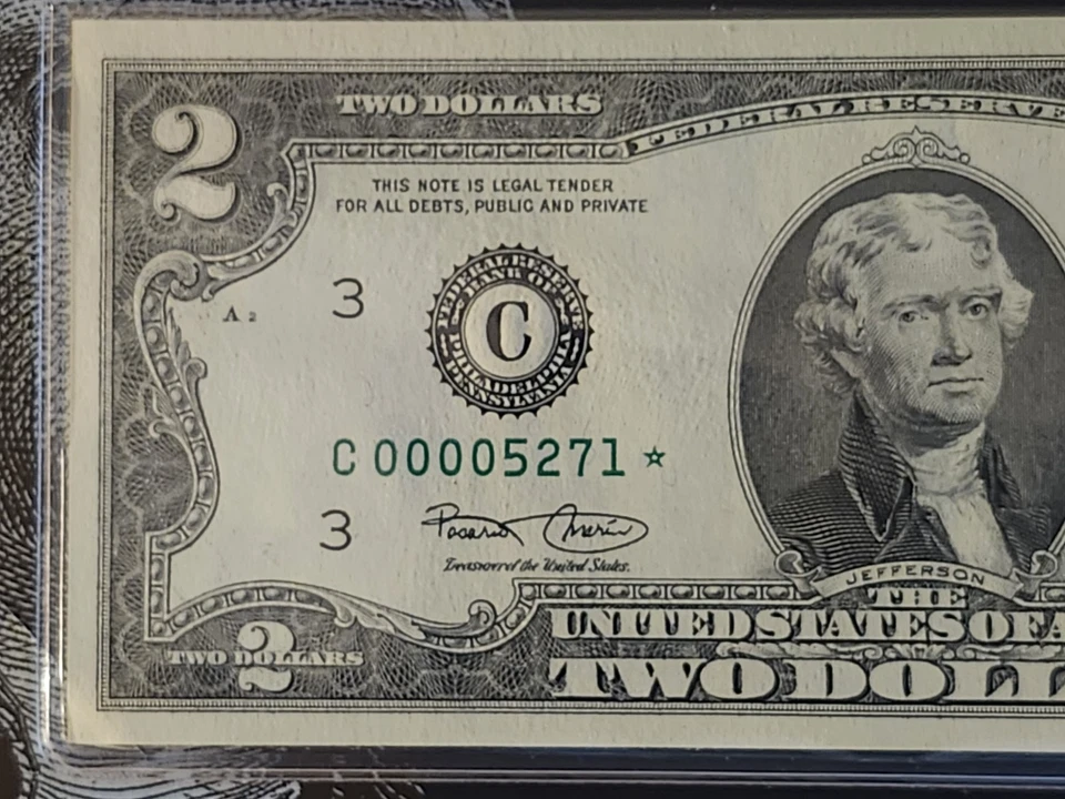 2003 $2 BEP STAR NOTE PHILADELPHIA DISTRICT "ONLY" 16k PRINTED C00005271* - Image 4 of 4