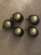 Set of 5 Office Chair wheels 3.5" Casters Heavy Duty Rubber Swivel  Replacement