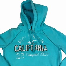 VTG Y2K Womens Hollister South California Pullover Hoodie Sweatshirt Teal Medium