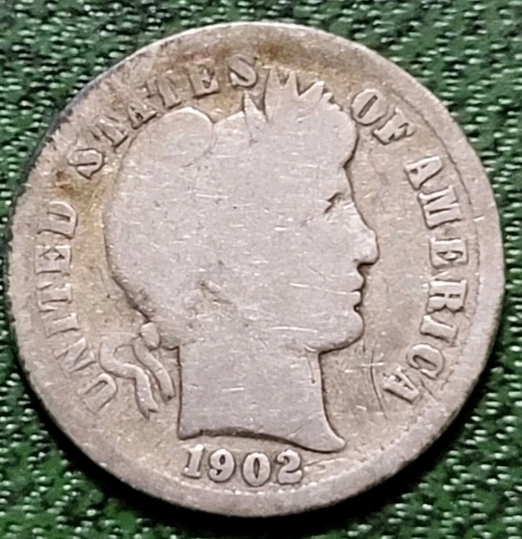 バーバーダイム　1902 S 10セント　銀貨　極美品　私 1902 Year Silver Barber Dimes (1892-1916) for sale | eBay