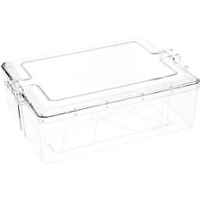Pioneer Plastics Clear Rectangular Container, 12.3125" W x 9.0625" D x 4" H