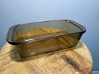 Vintage Pyrex Amber Brown Loaf Pan 213 Baking Dish 1.5 Qt Bread Meat Loaf