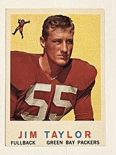 Jim Taylor 1959 Topps Rookie Football Card Packers HoF #155 RC NM. rookie card picture