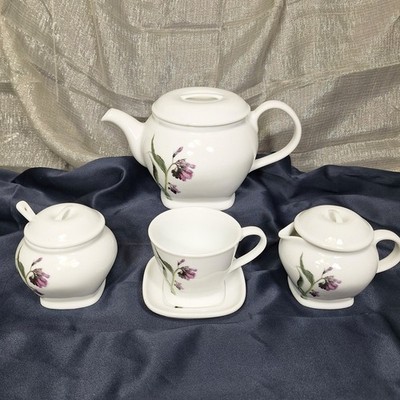 John Hinde Wild Irish Flowers Tea Set Pot Cream Sugar Cup Saucer Spring Cottage