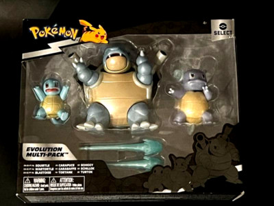 New Pokemon Select Squirtle Wartortle Blastoise Evolution Multi-Pack SEALED