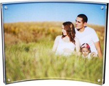 Acrylic Curved Picture Photo Frame  Magnetic Lock Closure  Ultra Thick 18mm