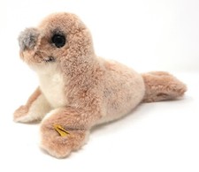 Vintage Steiff Seal Robby Sea Dog with Button Mohair Plush 8" German 1175/20