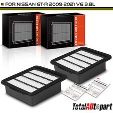 2Pcs Engine Air Filter for Nissan GT-R 2009 2010 2011-2021 V6 3.8L Rigid Panel