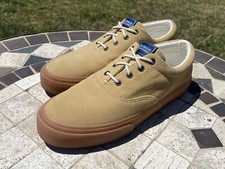 Rare Sebago John Beige Suede Docksides Women's Boat Shoe Size 8M Rubber Soles