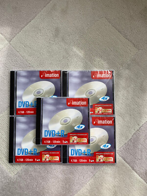 5 x Imation DVD+R 4,7GB - 120 Minuten leere beschreibbare Discs |- Neu und versiegelt