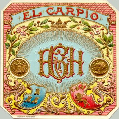 Antique cigar box label, Outer, El Carpio