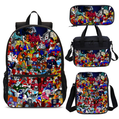 G1 Transformers Autobots Kids School Backpack Insulated Lunch Bag Pencil Bag Lot