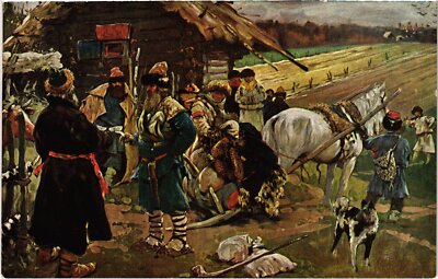 PC RUSSISCHE KUNST S.V. IVANOV ST. GEORGE DAY KÜNSTLER SIGNIERT (a44659)