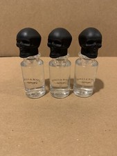 3 ED HARDY Mini / Travel Size SKULLS  ROSES MEN EDT Spray 0.25 fl oz - RARE 