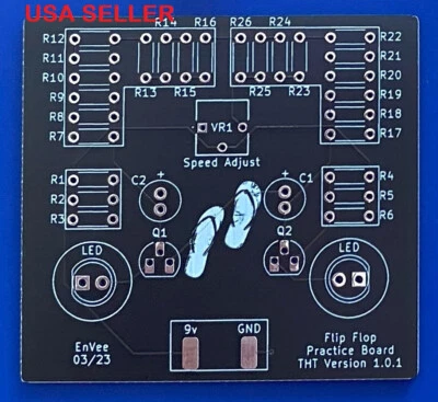 ENVEE THT Electronics Soldering Practice Circuit Board Kit - Flip Flop Circuit
