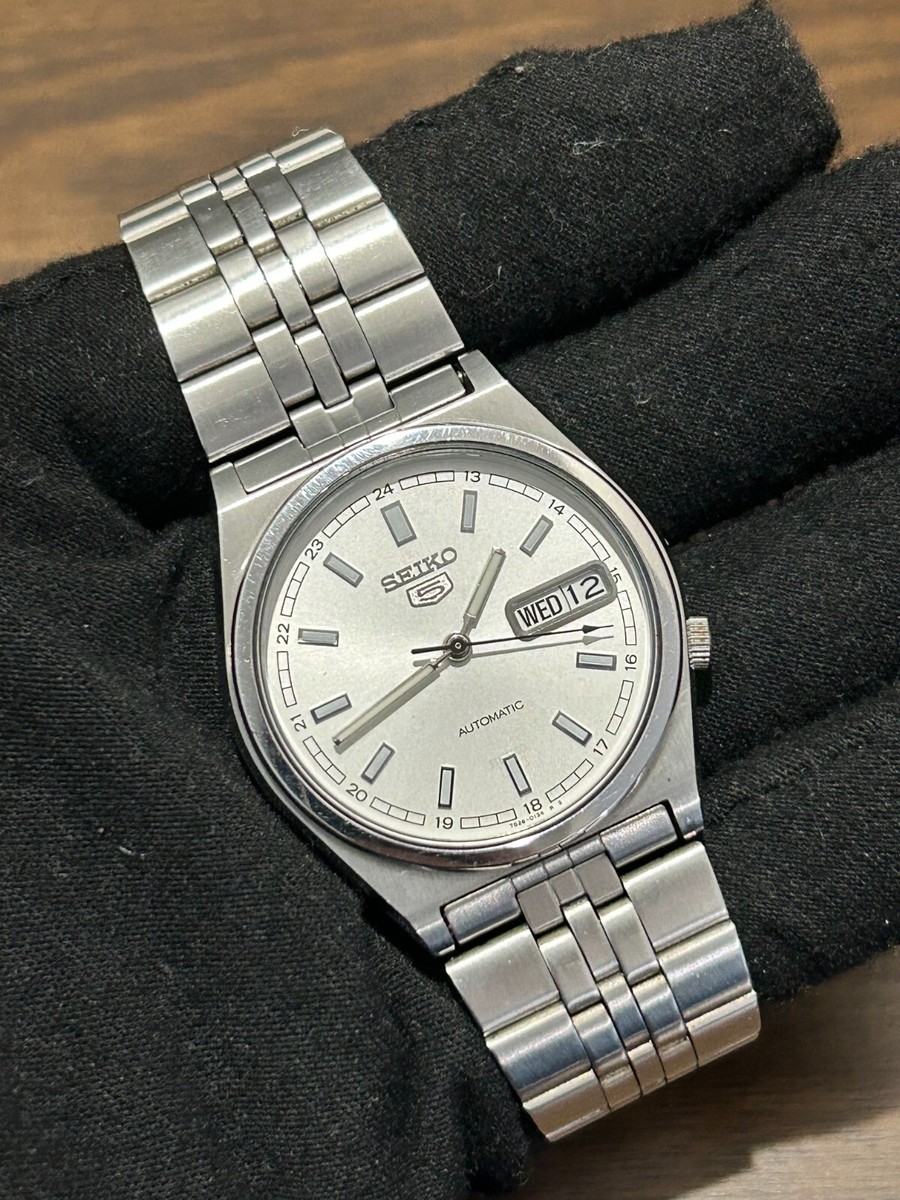 Seiko 5 Automatic 7S26-3070 Day/Date silver Dial men's Watch