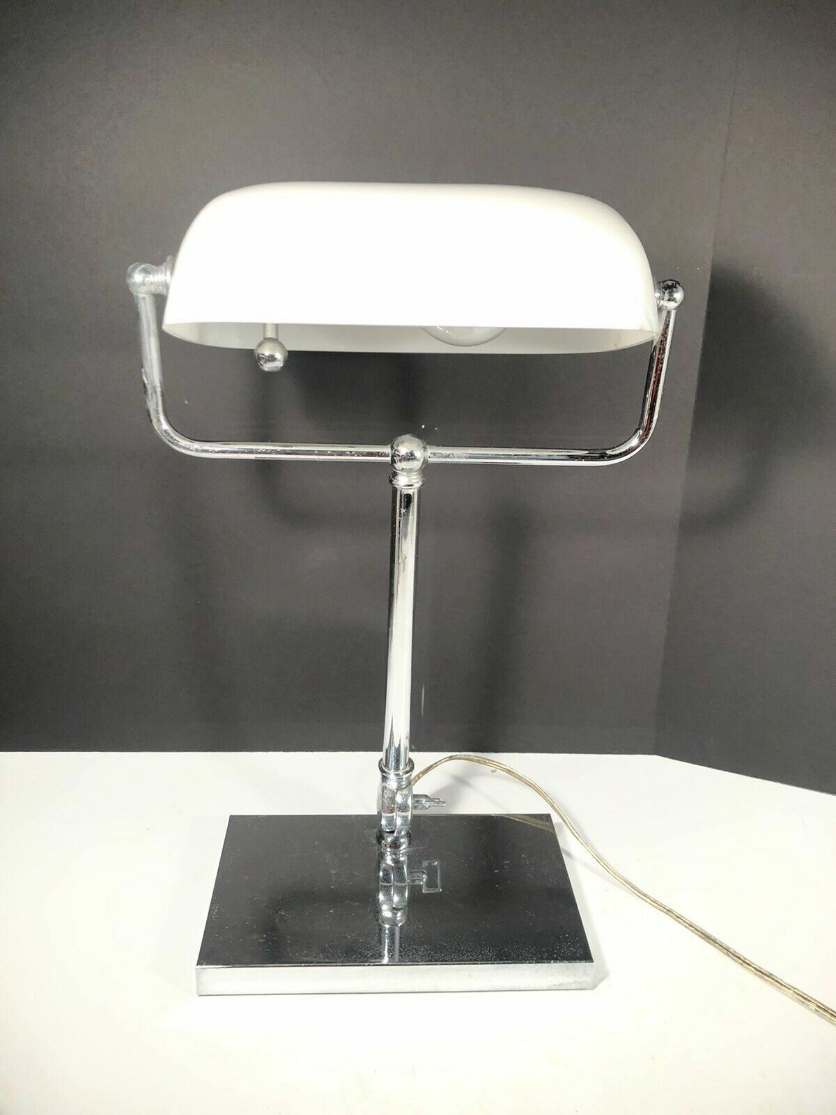 Boyd Lighting Company Adjustable Chrome And Glass Dimmable Vintage Desk