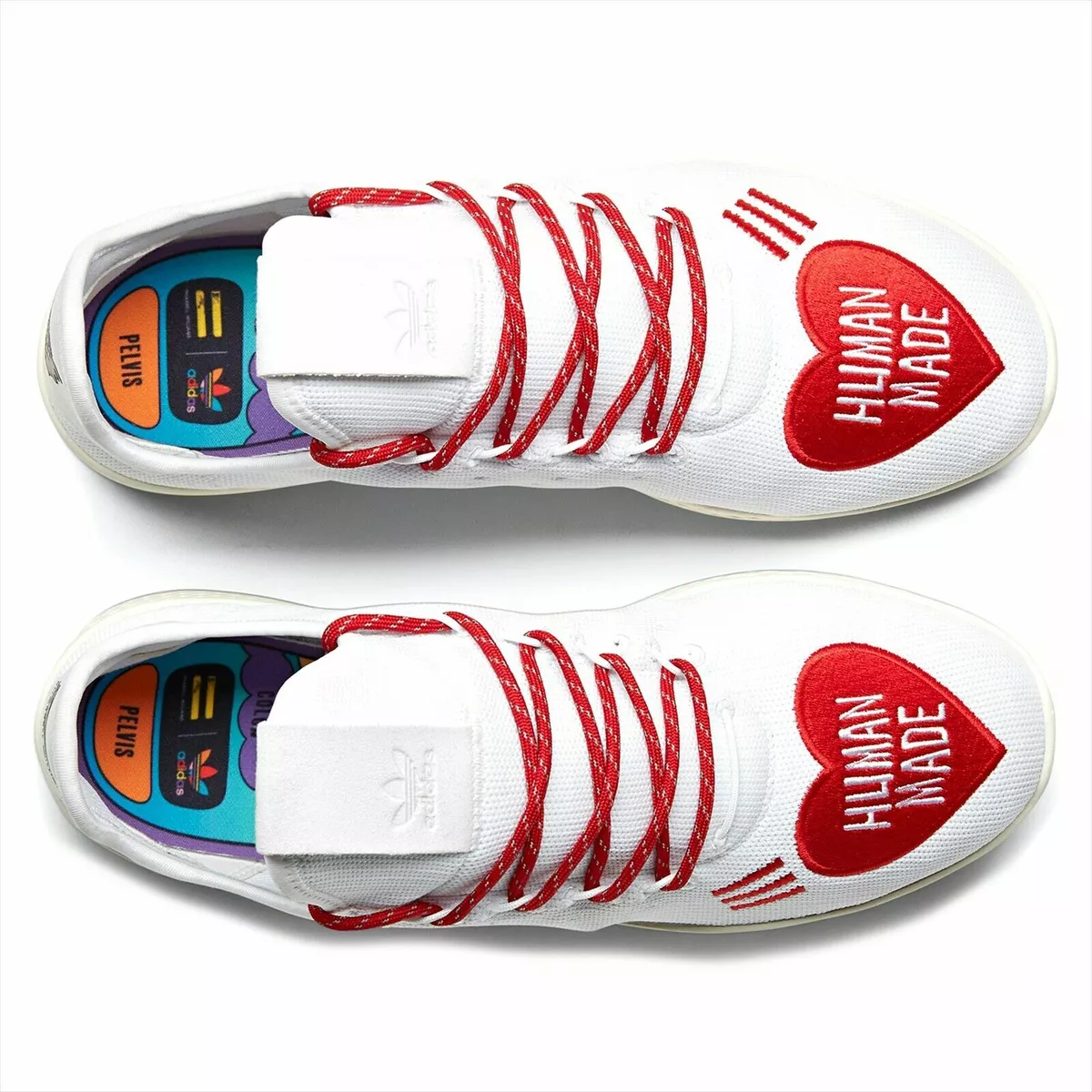 Human Made Tennis HU size 14. White Red Pharrell. EF2392. nmd boost