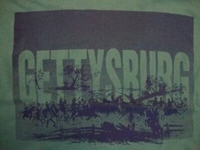 Vintage 80's Gettysburg Tourist Souvenir Green T Shirt Size L