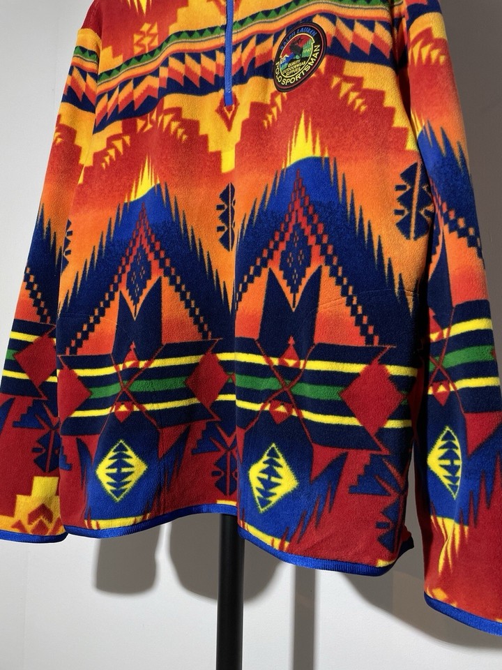 Polo Country Ralph Lauren Aztec Sportsman Quarter Zip Fleece Pullover