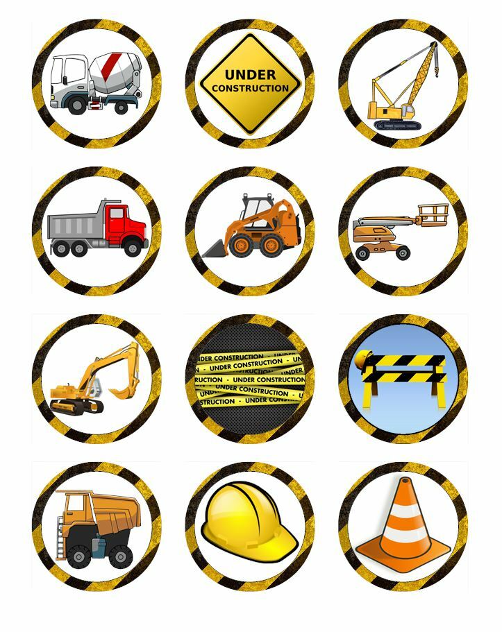 Construction Trucks Cupcake Toppers Edible Icing Image Cake Decorations 12 #1 | eBay construction-trucks-cupcake-toppers-edible-icing-image-cake-decorations-12-1-ebay