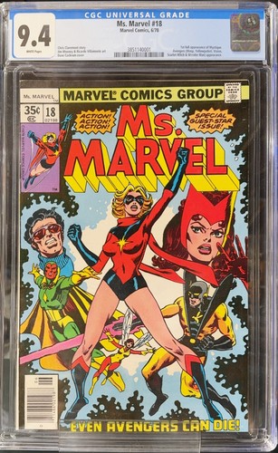 Ms. Marvel #18 (1978) CGC 9.4 WHITE PAGES - 1st full app. Mystique