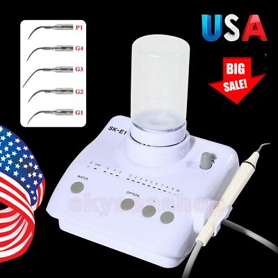 Dental Scaler Ultrasonic Endo Perio scaler +2 Bottles +5*Tips Fits EMS Cavitron