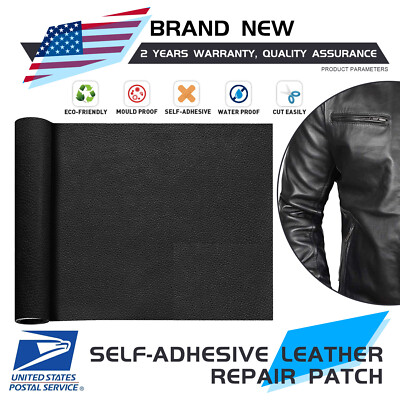 Black Leather Repair Tape Black Adhesive Patch Car Seat Couch Furniture Sofa