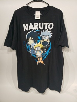 Naruto Shippuden T Shirt Mens XL Black Chibi Ripple Junction Sasuke Kakashi