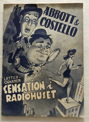 Wer hat es getan? Bud Abbott Lou Costello Patric Knowles 1942 Danish Movie Pr...