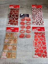 Scrapbook Stickers LOT Love Hearts Lips Valentine's Day Sticko Retired NEW 34