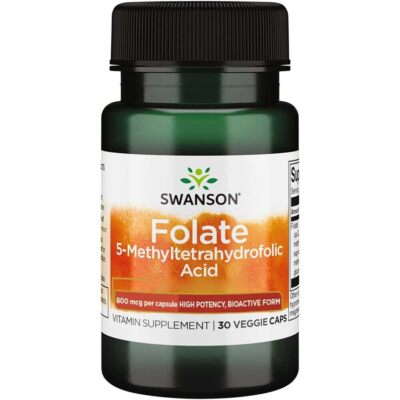 Swanson, Folate 5-Methyltetrahydrofolic Acid, 800mcg, 30 Veg. Kapseln