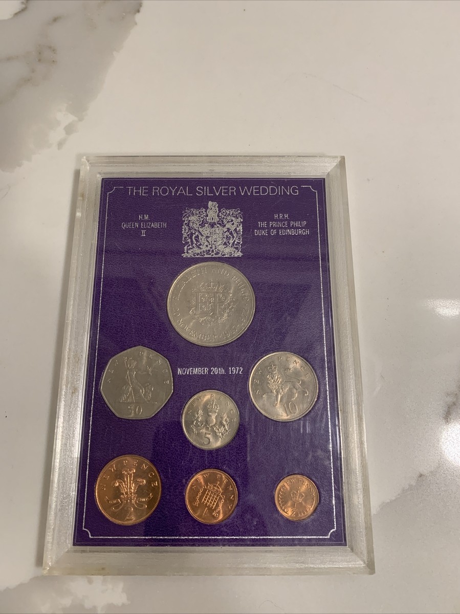 SILVER WEDDING COIN 英国 エリザベス女王 記念セット November 20th 1972 - THE ROYAL SILVER WEDDING COINS | eBay
