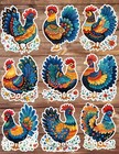 Patterned Chicken Die Cut Vinyl Stickers Set Scrapbooking Laptop WaterBottle