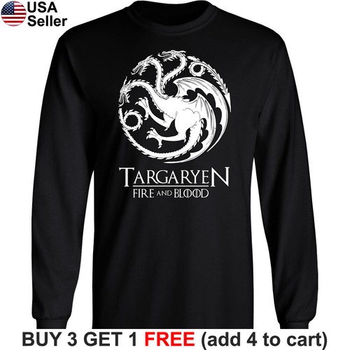 Juego de Tronos Targaryen Camiseta Larga Casa GoT Fuego y Sangre Madre Dragón - Imagen 8 de 26