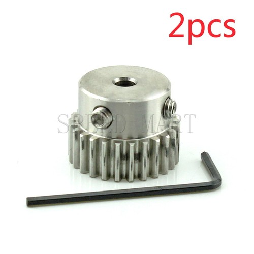 2pcs 1 Module Stainless Spur Gear 24 Teeth Bore 7mm Motor Gear Wheel With Steps - 第 1/4 張圖片
