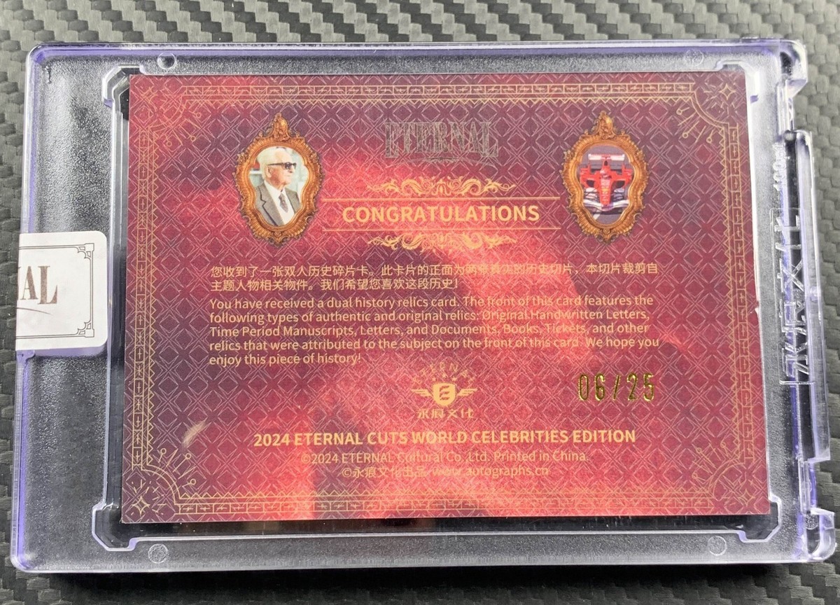 2024 ETERNAL CUTS DUAL RELIC 06/25 Enzo Ferrari Michael Schumacher