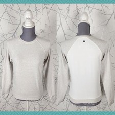 Lululemon Heathered White Stretch French Terry Tencel Panel Sweatshirt Women's 6
