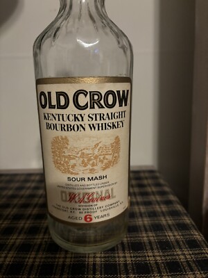 Vintage Old Crow Distillery Kentucky Bourbon Whiskey Bottle Empty