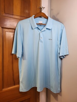Greg Norman Men's Golf Polo Shirt Light Blue Sz XL
