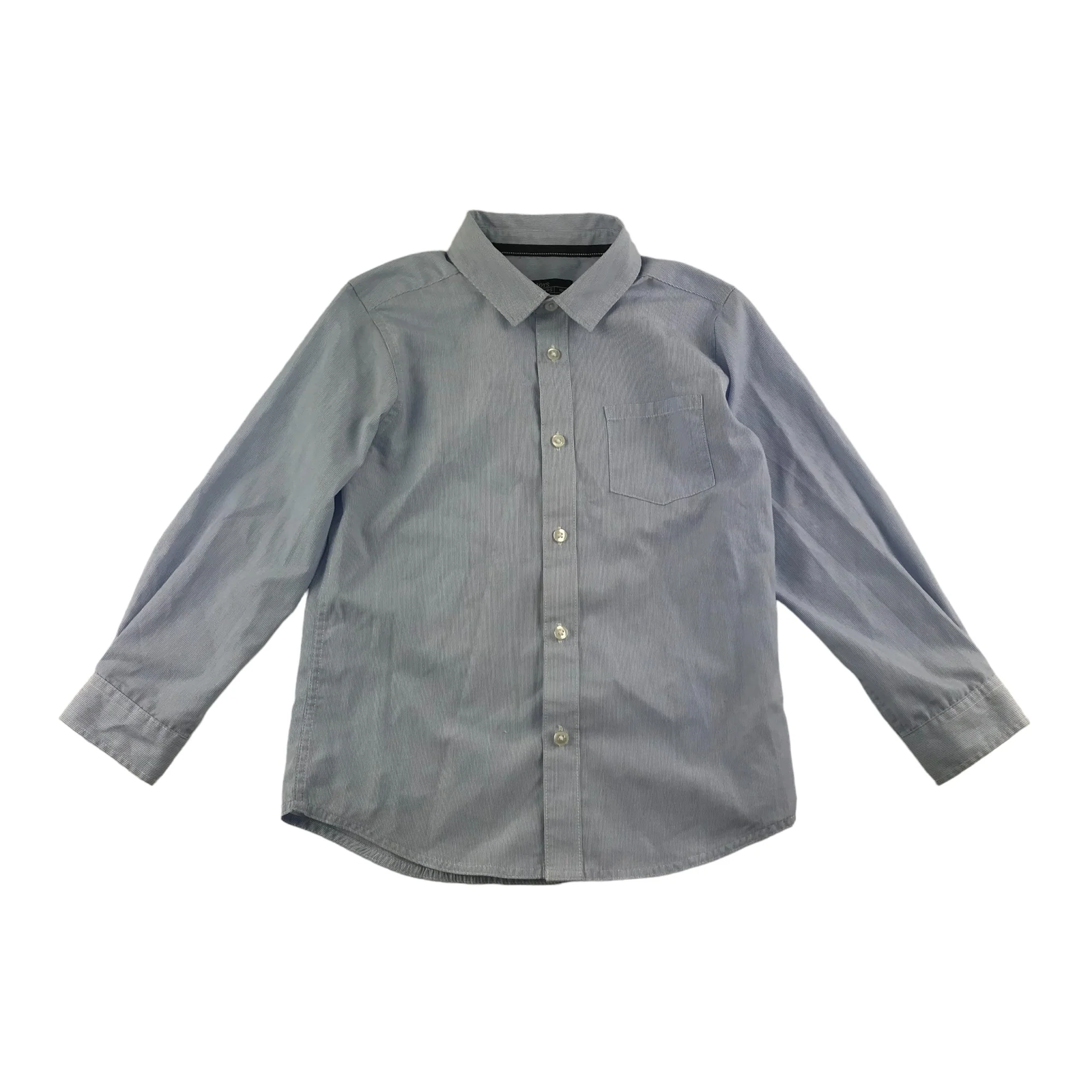Matalan Shirt Age 7 Blue White Stripy Smart Long Sleeve Button Up eBay