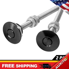 2X Car Quick Push Release Hood Button Bonnet Lock Pins Clip Bumper Latch Kit